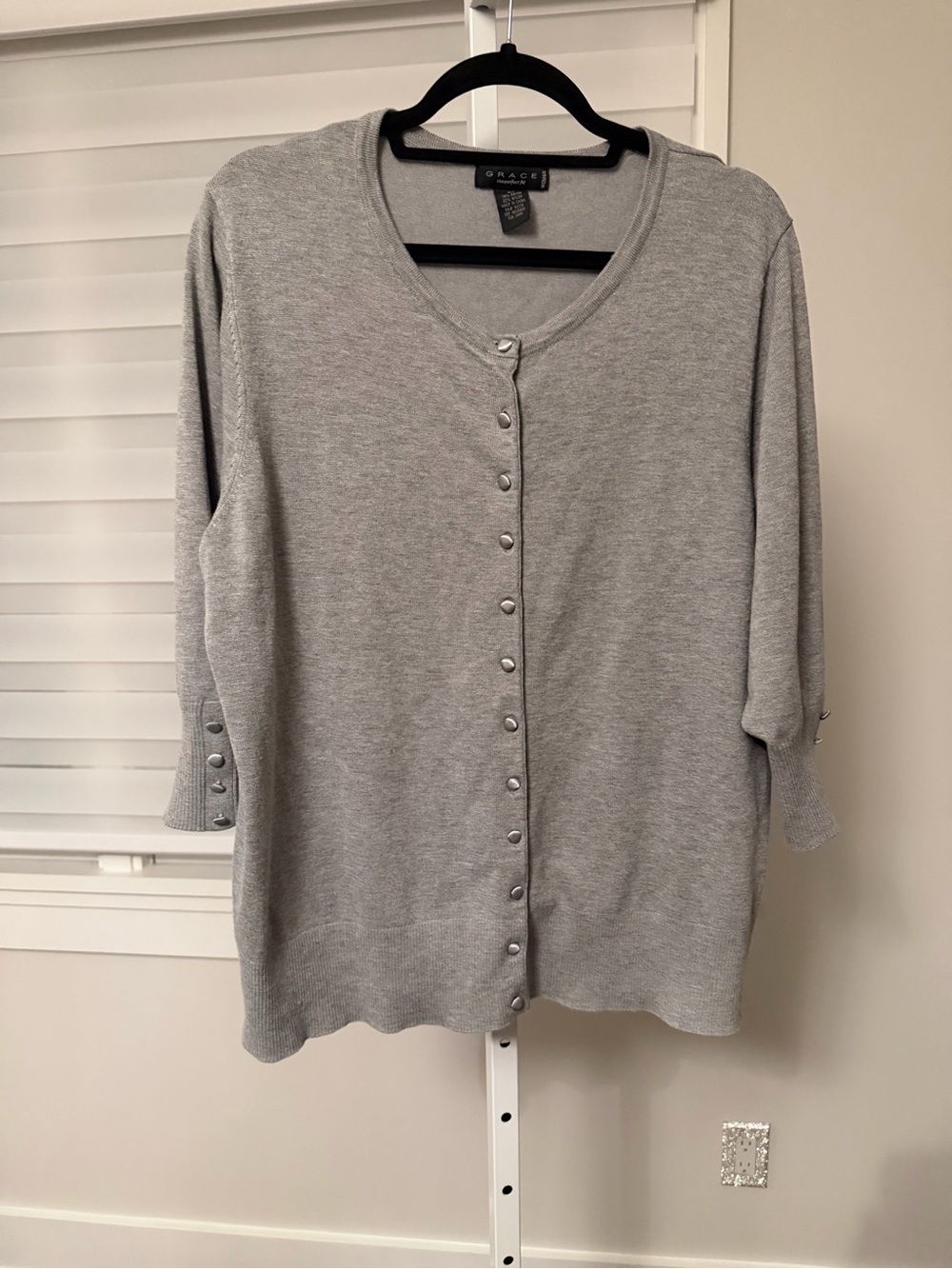 Grace 3 Quarter Sleeve Button Up Cardigan, Size 2X